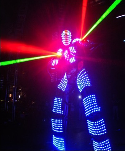 ubetalt Seraph log The GlowBots; LED Light-Up Stilt DANCING Robots & Glow-Girls!